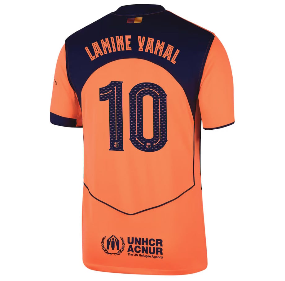 Lamine Yamal 10 Barcelona 25/26 Third Men Jersey - Orange