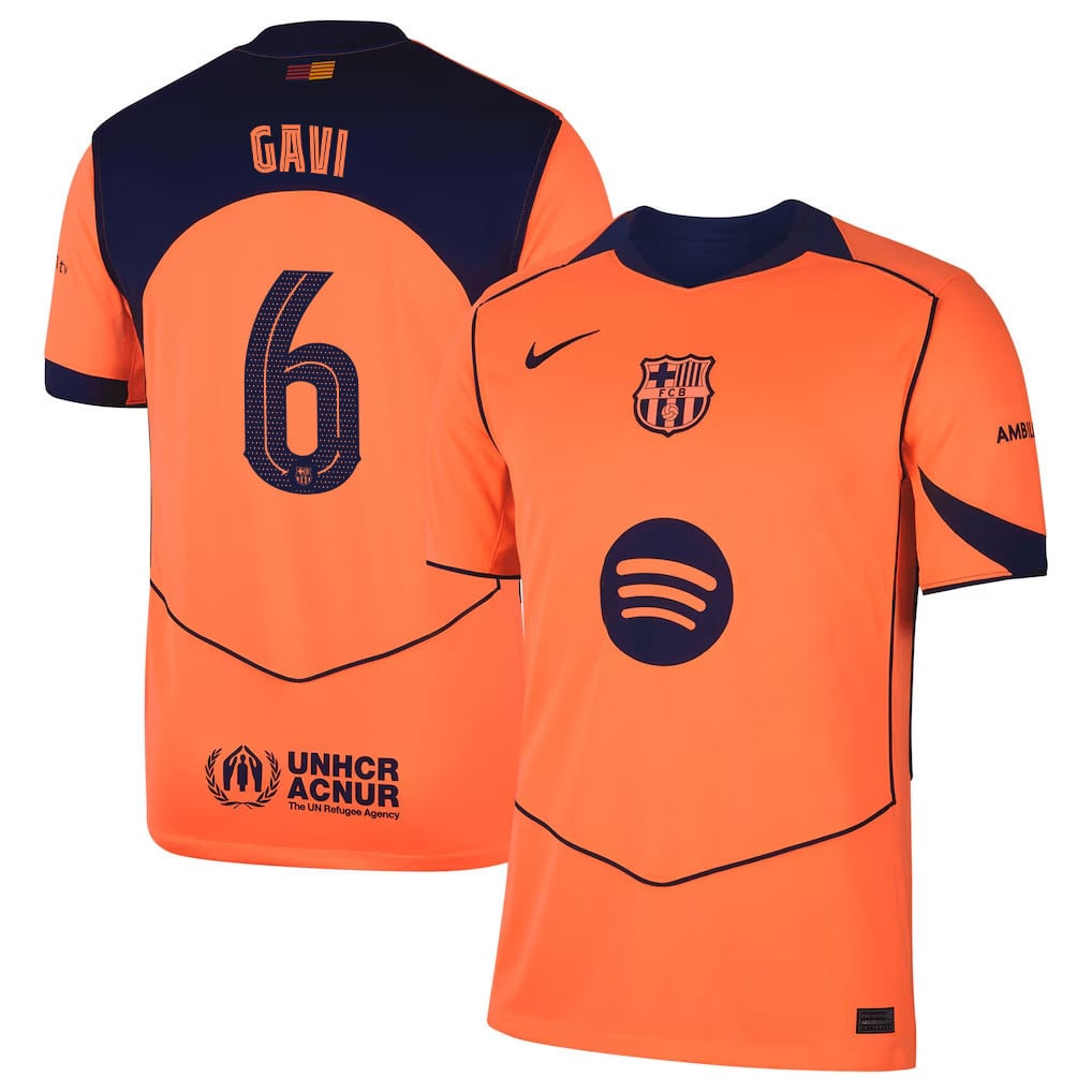 Gavi 6 Barcelona 25/26 Third Men Jersey - Orange