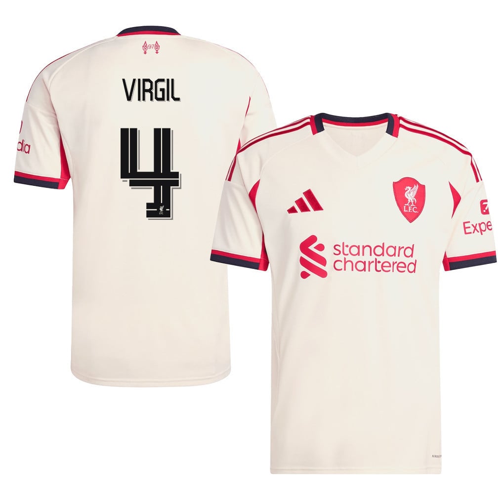 Virgil van Dijk 4 Liverpool 25/26 Away Men Jersey - Off-white