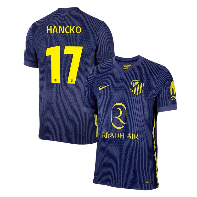 Dávid Hancko 17 Atlético Madrid 25/26 Away Men Jersey - Navy/Yellow
