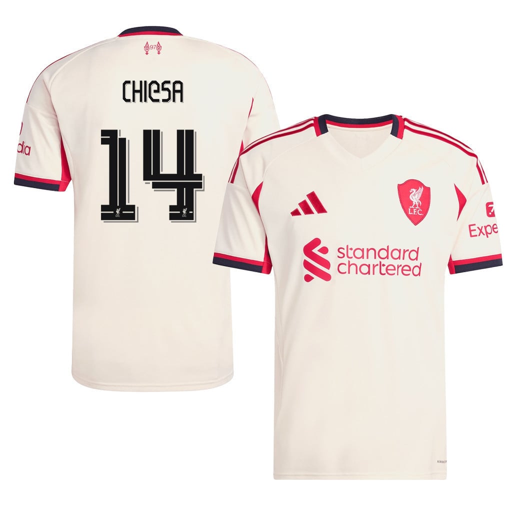 Federico Chiesa 14 Liverpool 25/26 Away Men Jersey - Off-white