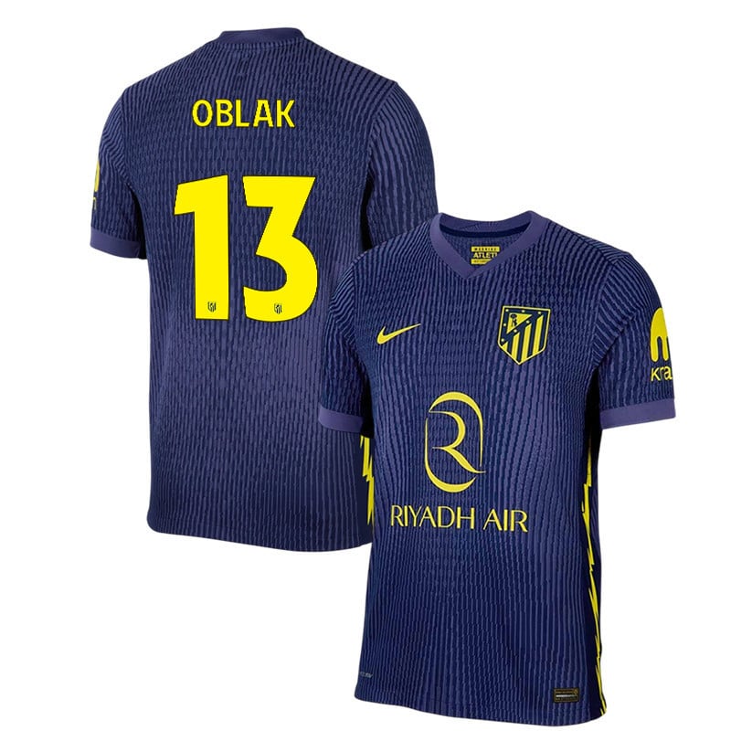 Jan Oblak 13 Atlético Madrid 25/26 Away Men Jersey - Navy/Yellow