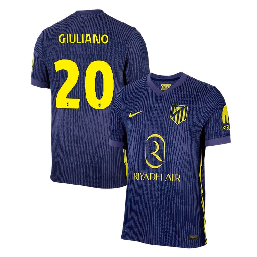 Giuliano Simeone 20 Atlético Madrid 25/26 Away Men Jersey - Navy/Yellow
