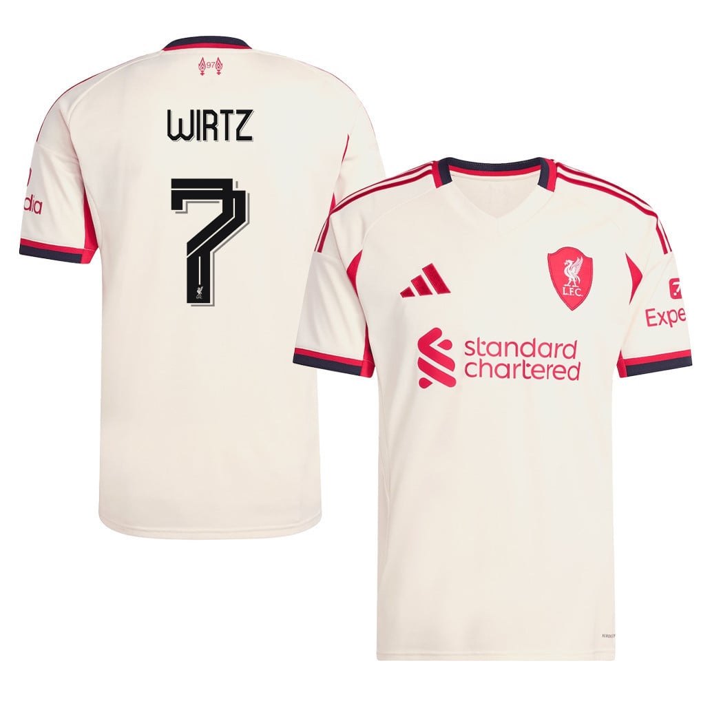 Florian Wirtz 7 Liverpool 25/26 Away Men Jersey - Off-white