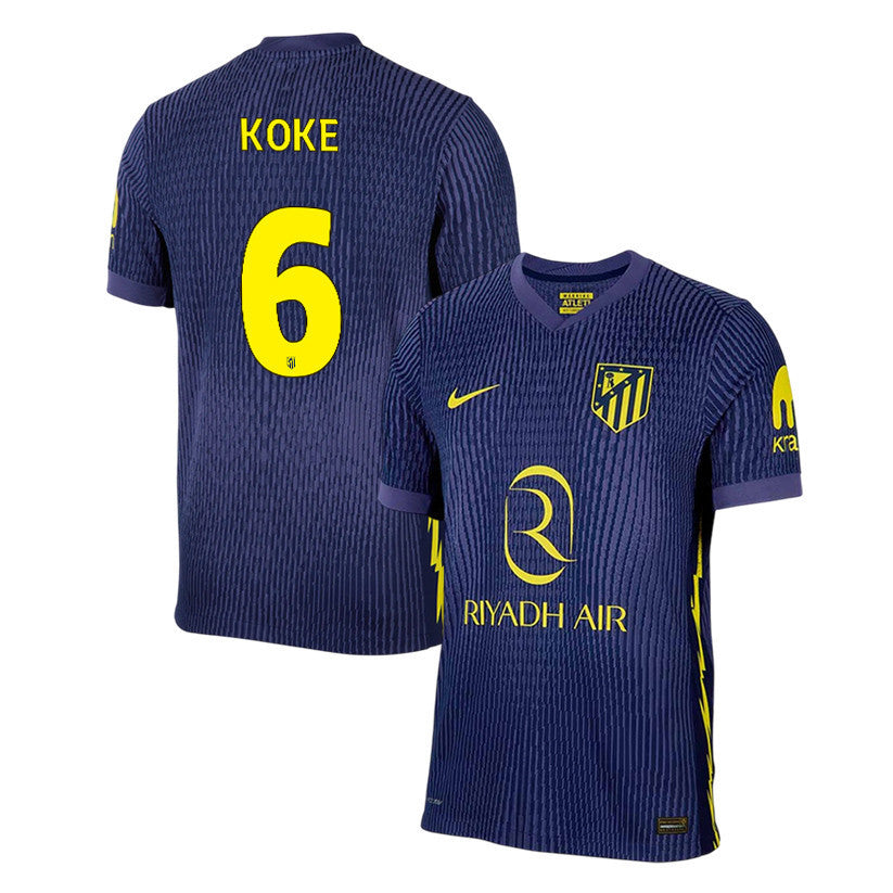 Koke 6 Atlético Madrid 25/26 Away Men Jersey - Navy/Yellow