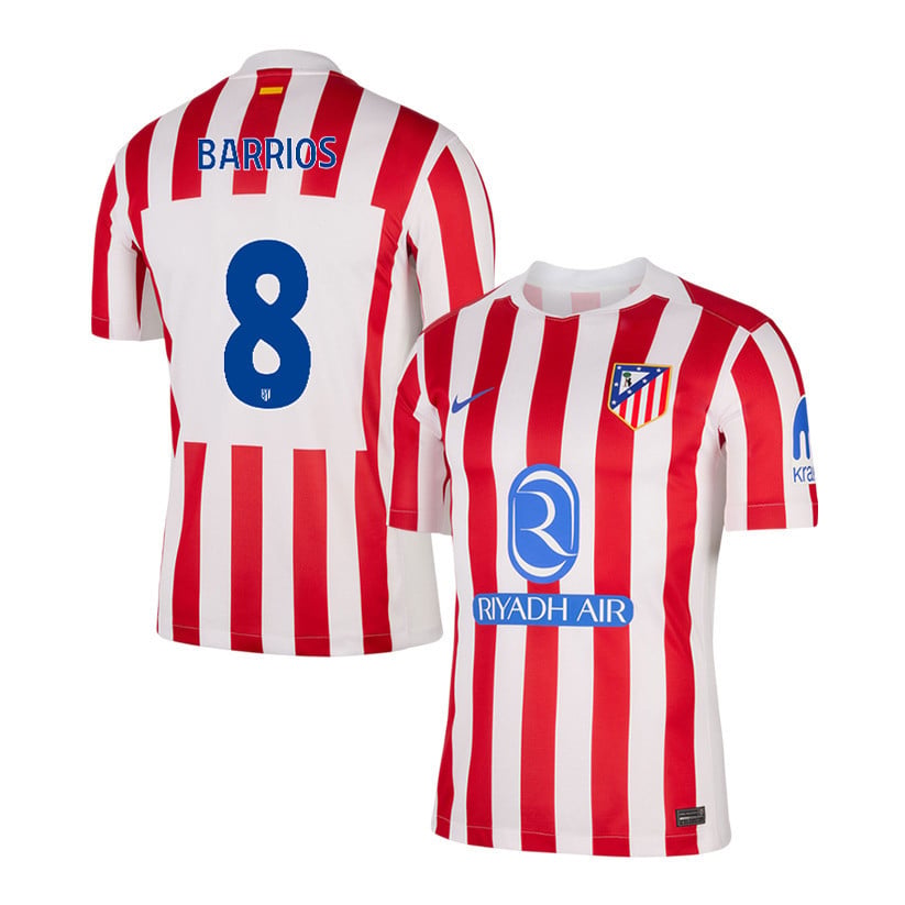 Pablo Barrios 8 Atlético Madrid 25/26 Home Men Jersey - Red/White