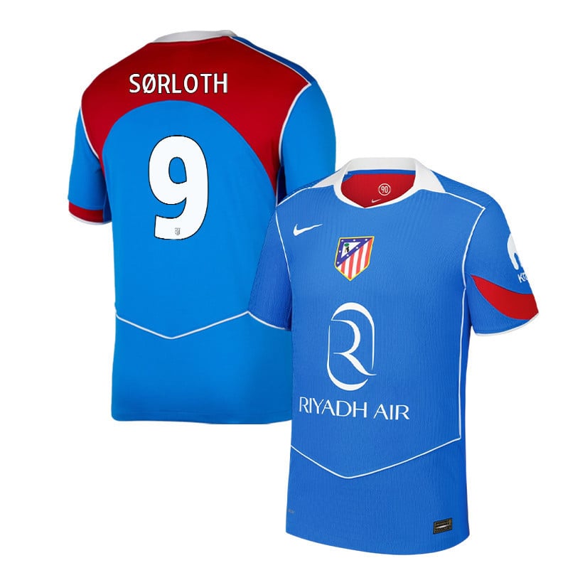 Alexander Sørloth 9 Atlético Madrid 25/26 Third Men Jersey - Blue/Red