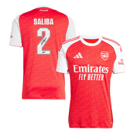William Saliba 22 Signature Arsenal 25/26 Home Men Jersey - White/Red