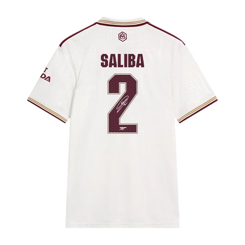 William Saliba 2 Signature Arsenal 25/26 Third Men Jersey - Cream