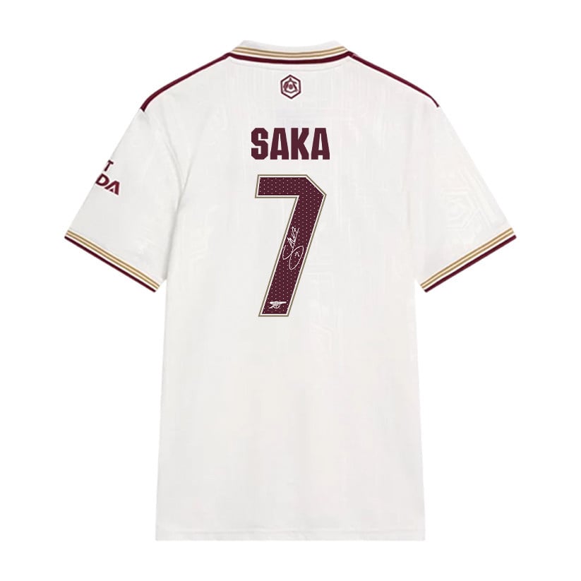 Bukayo Saka 7 Signature Arsenal 25/26 Third Men Jersey - Cream