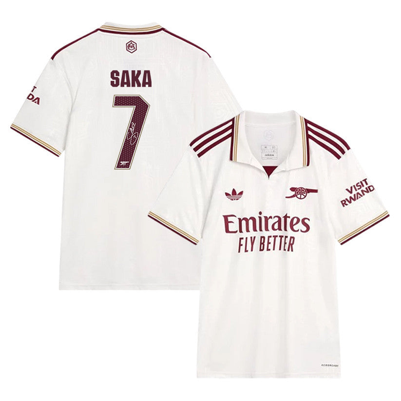 Bukayo Saka 7 Signature Arsenal 25/26 Third Men Jersey - Cream