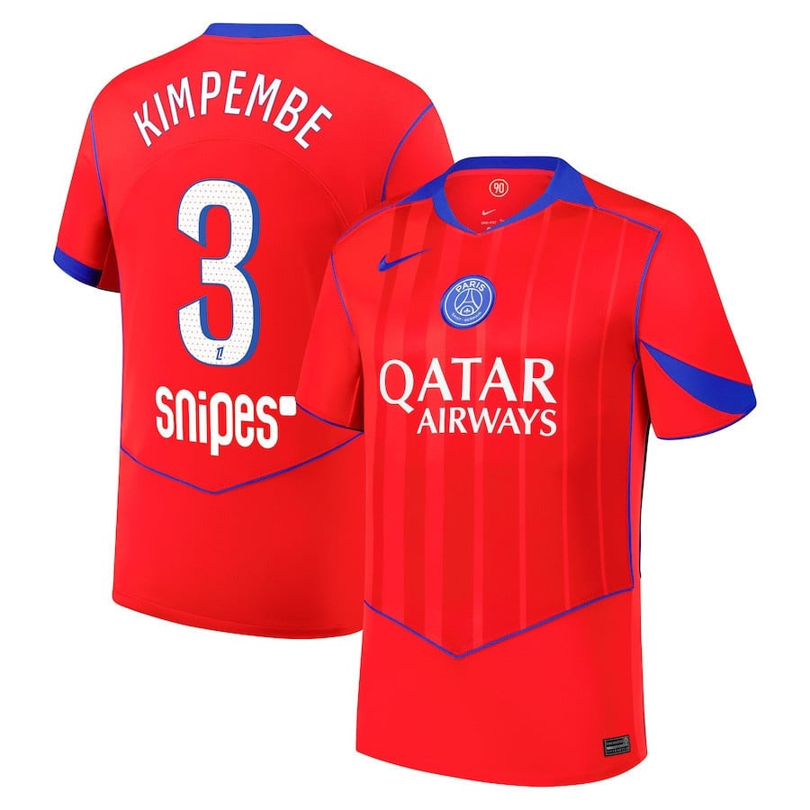 Presnel Kimpembe 3 Paris Saint-Germain 2025/26 Third Men Jersey - Red
