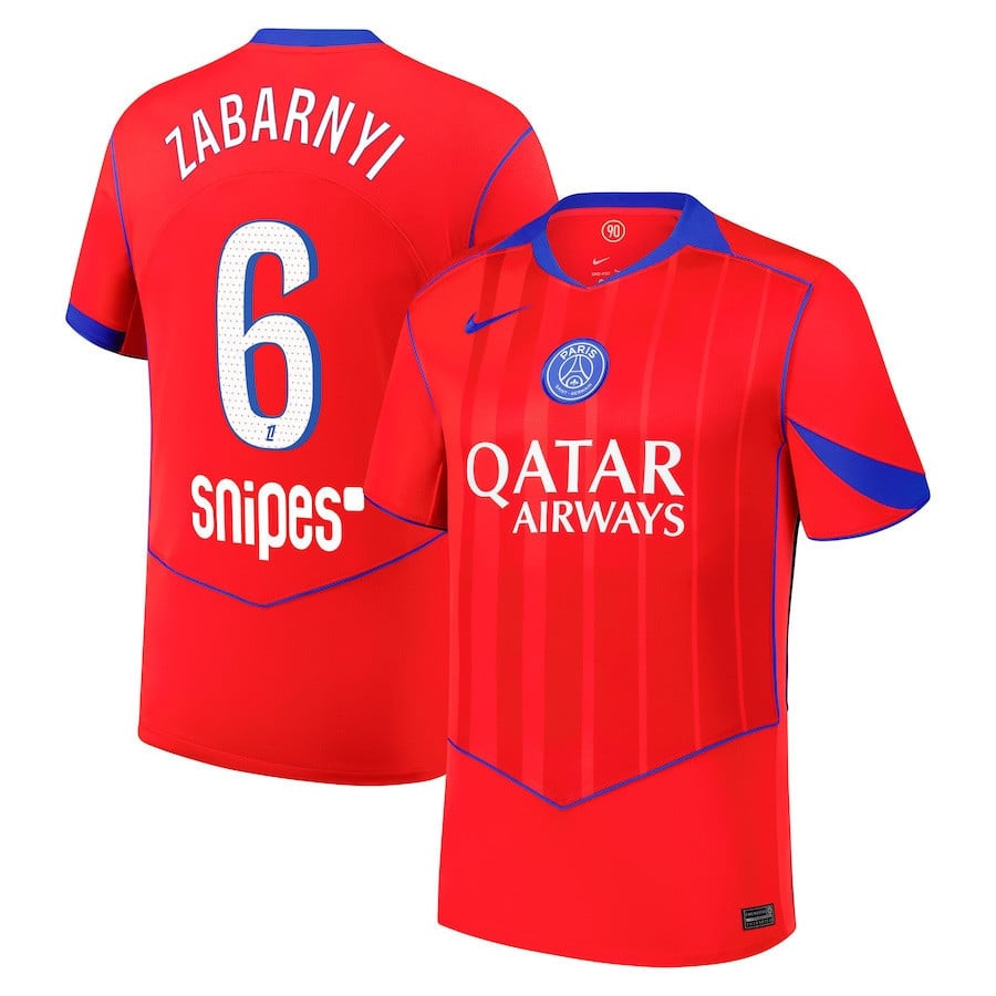 Illia Zabarnyi 6 Paris Saint-Germain 2025/26 Third Men Jersey - Red