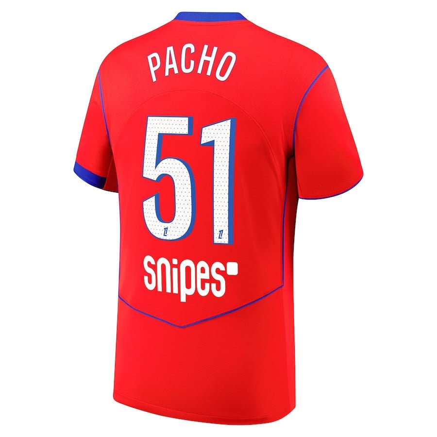 Willian Pacho 51 Paris Saint-Germain 2025/26 Third Men Jersey - Red