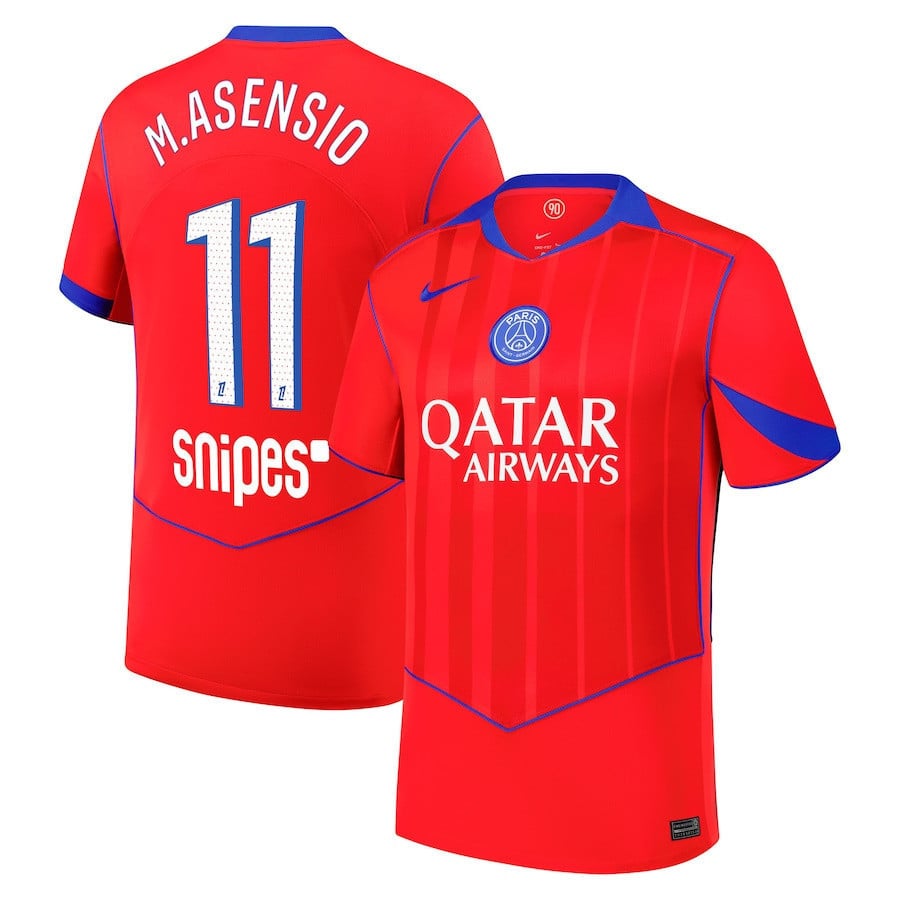 Marco Asensio 11 Paris Saint-Germain 2025/26 Third Men Jersey - Red