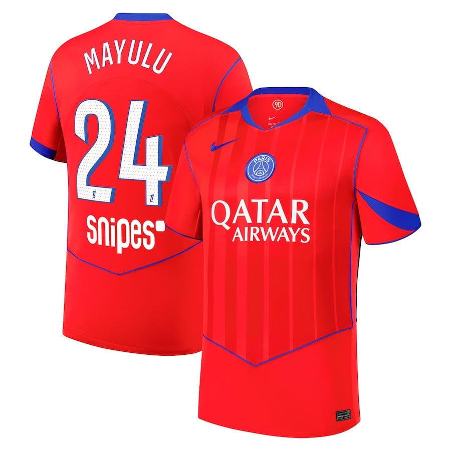 Senny Mayulu 24 Paris Saint-Germain 2025/26 Third Men Jersey - Red