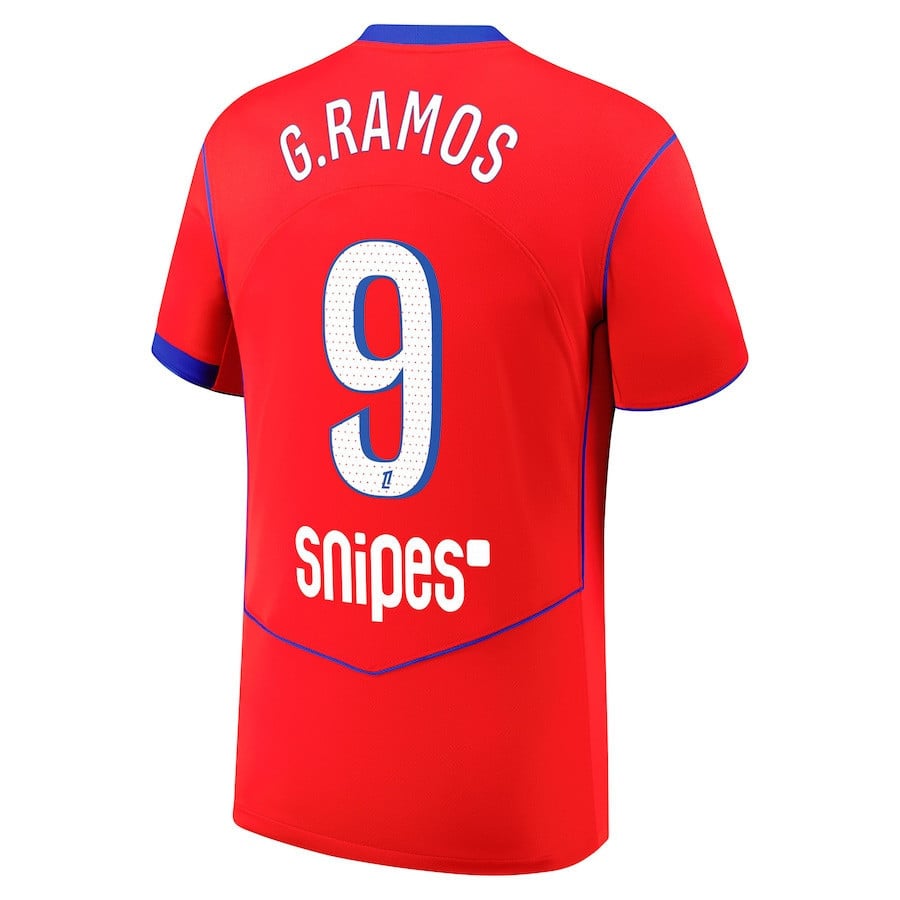 Gonçalo Ramos 9 Paris Saint-Germain 2025/26 Third Men Jersey - Red