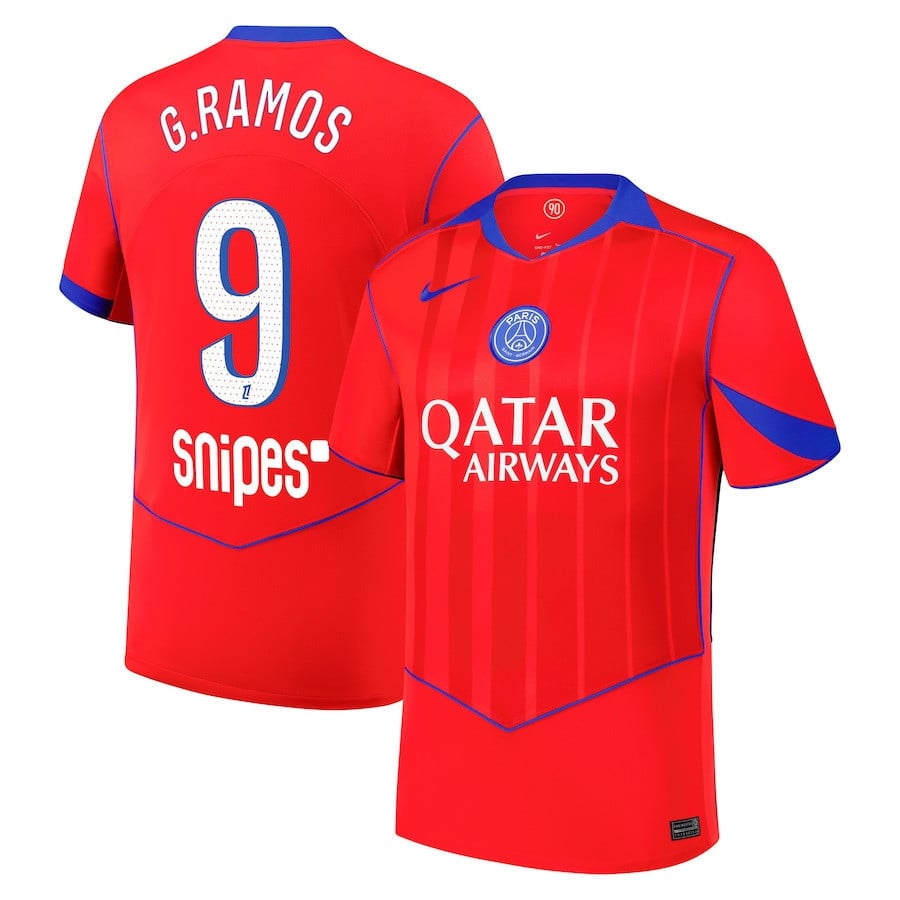 Gonçalo Ramos 9 Paris Saint-Germain 2025/26 Third Men Jersey - Red