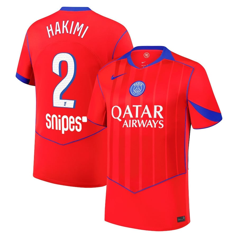 Achraf Hakimi 2 Paris Saint-Germain 2025/26 Third Men Jersey - Red