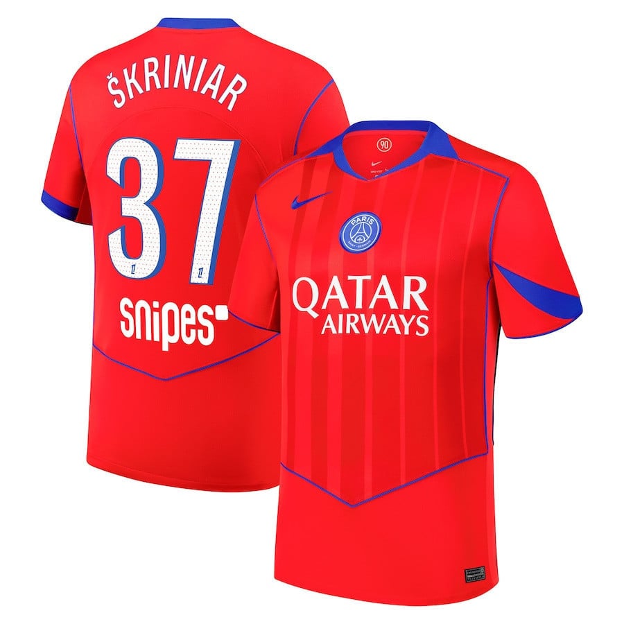 Milan Škriniar 37 Paris Saint-Germain 2025/26 Third Men Jersey - Red
