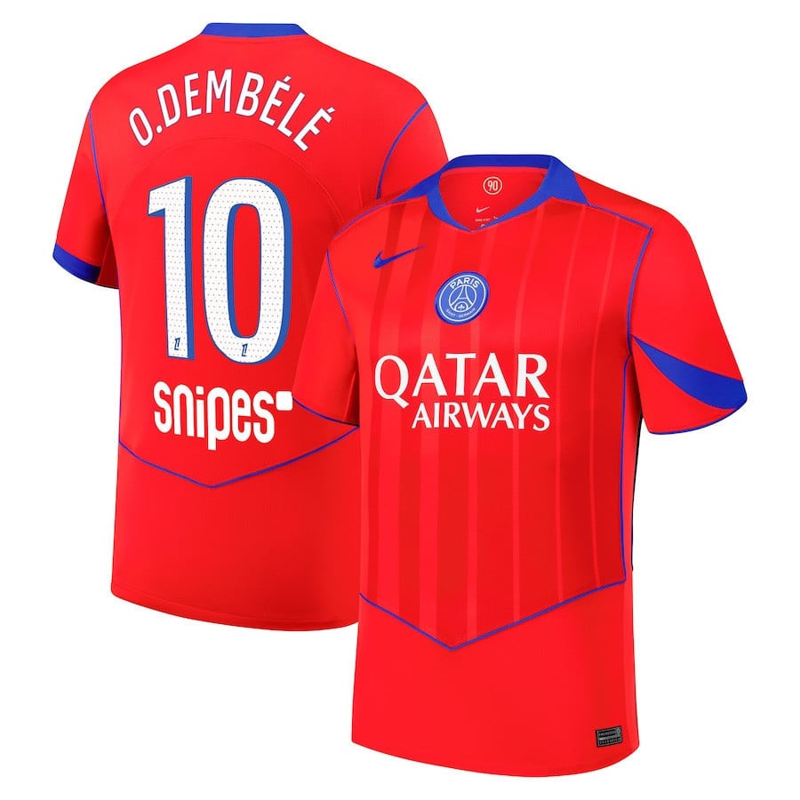 Ousmane Dembélé 10 Paris Saint-Germain 2025/26 Third Men Jersey - Red
