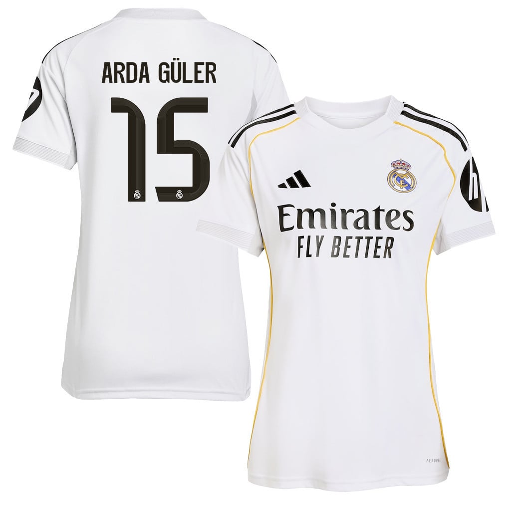 Arda Güler 15 Real Madrid 25/26 Home Women Jersey - White