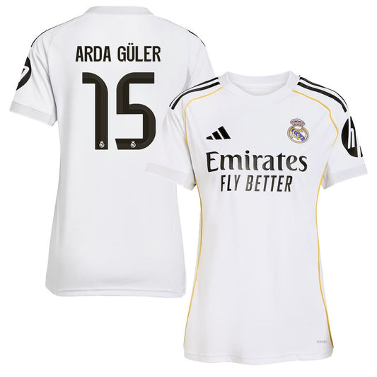 Arda Güler 15 Real Madrid 25/26 Home Women Jersey - White