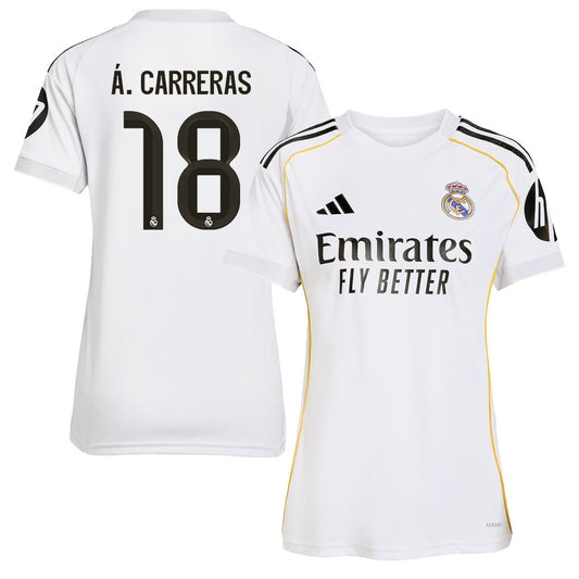 Álvaro Carreras 18 Real Madrid 25/26 Home Women Jersey - White