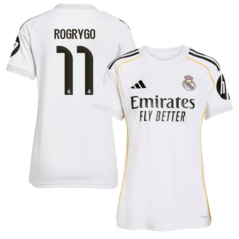 Rodrygo 11 Real Madrid 25/26 Home Women Jersey - White