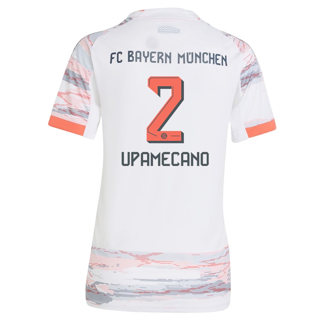 Dayot Upamecano 2 Bayern Munich 25/26 Away Women Jersey - White
