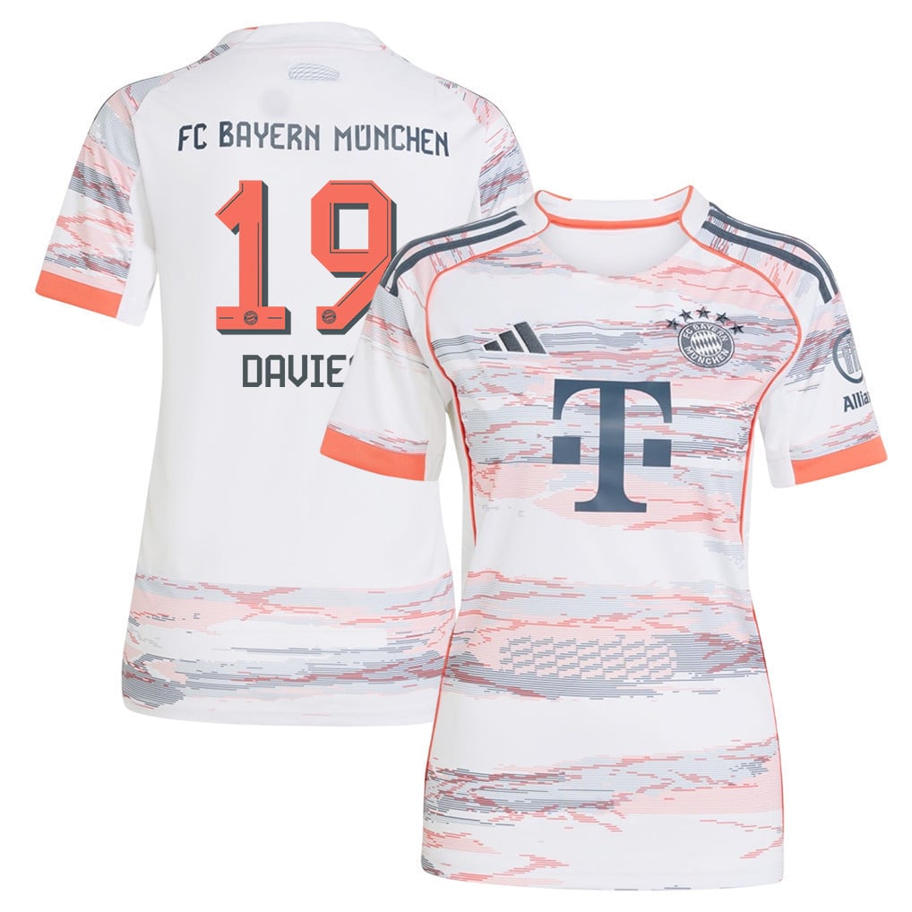 Alphonso Davies 19 Bayern Munich 25/26 Away Women Jersey - White