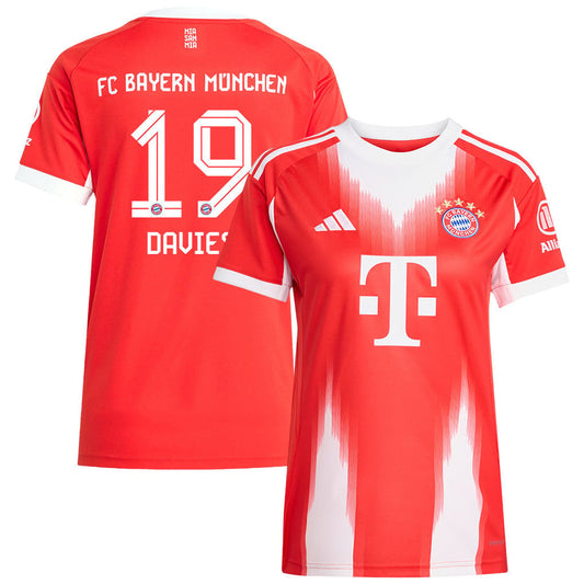 Alphonso Davies 19 Bayern Munich 25/26 Home Women Jersey - Red