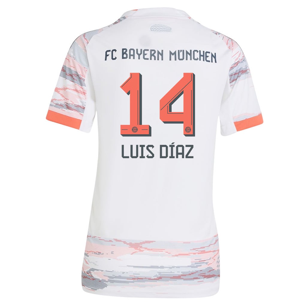 Luis Díaz 14 Bayern Munich 25/26 Away Women Jersey - White