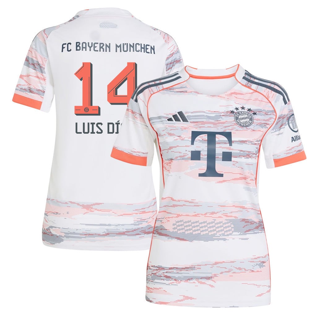 Luis Díaz 14 Bayern Munich 25/26 Away Women Jersey - White