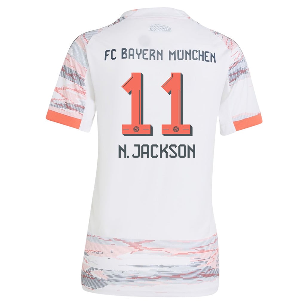 Nicolas Jackson 11 Bayern Munich 25/26 Away Women Jersey - White
