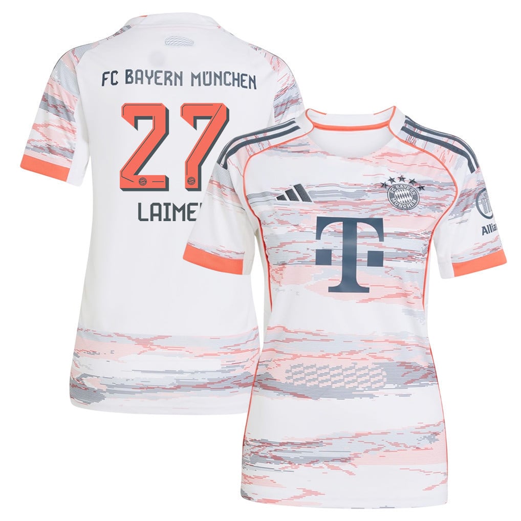 Konrad Laimer 27 Bayern Munich 25/26 Away Women Jersey - White
