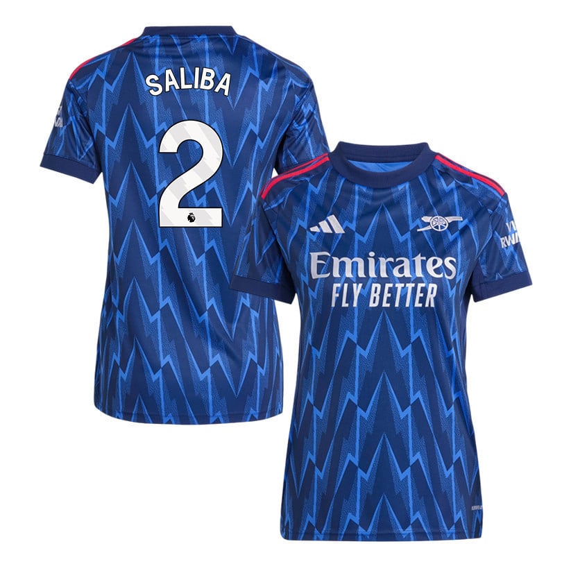 William Saliba 2 Arsenal 25/26 Away Women Jersey - Navy Blue