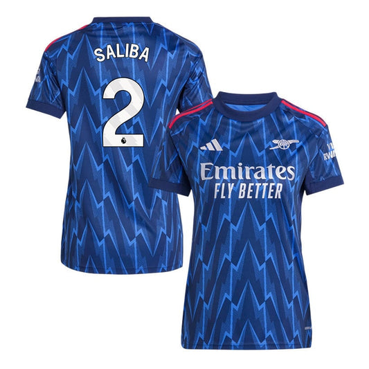 William Saliba 2 Arsenal 25/26 Away Women Jersey - Navy Blue