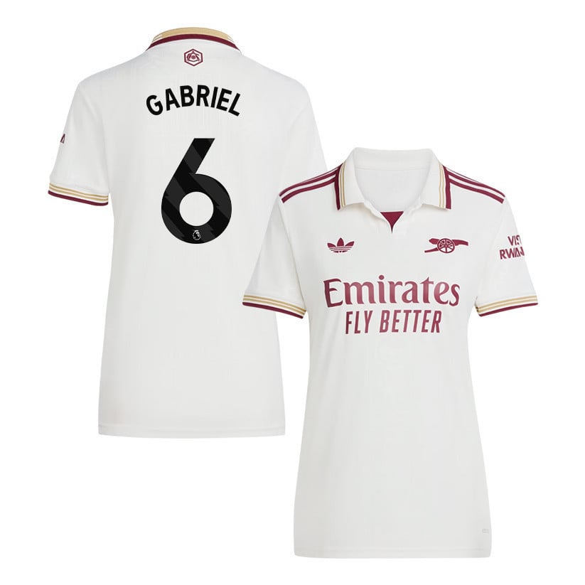 Gabriel 6 Arsenal 25/26 Third Women Jersey - White