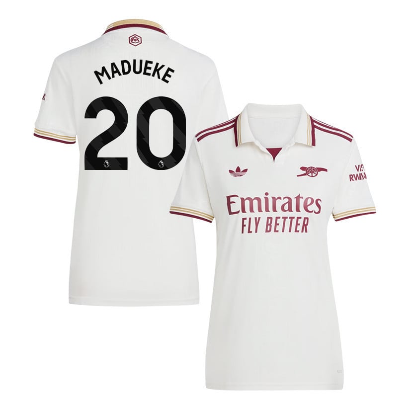 Noni Madueke 20 Arsenal 25/26 Third Women Jersey - White