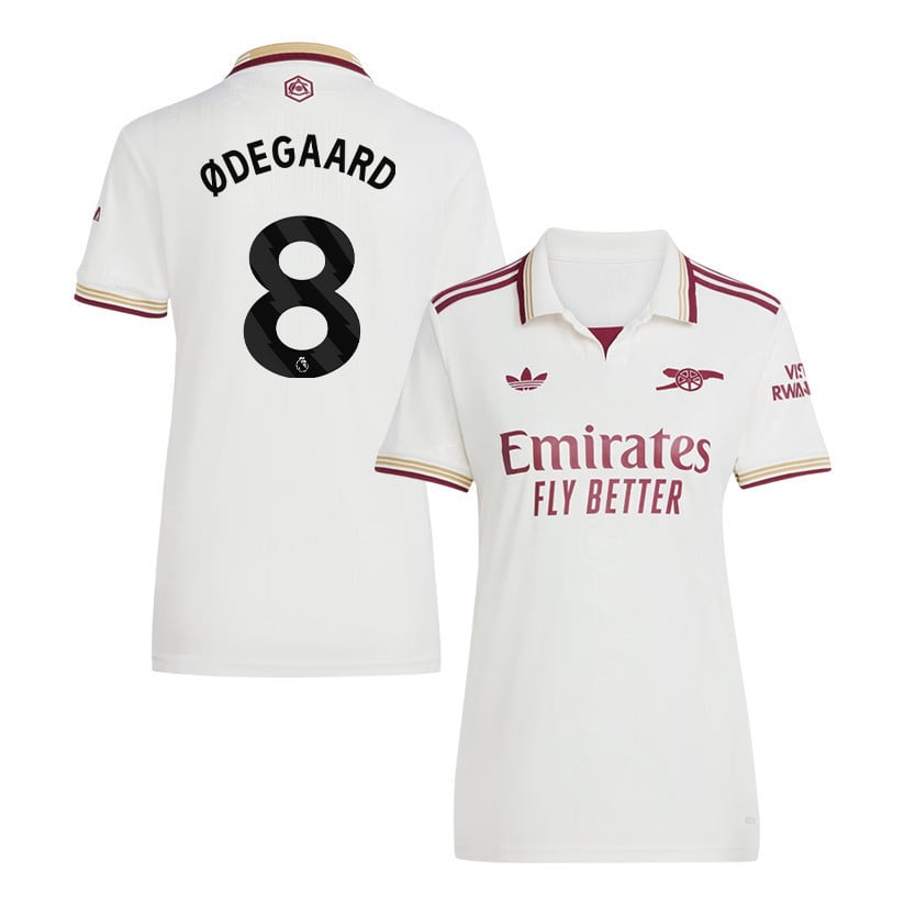 Martin Ødegaard 8 Arsenal 25/26 Third Women Jersey - White