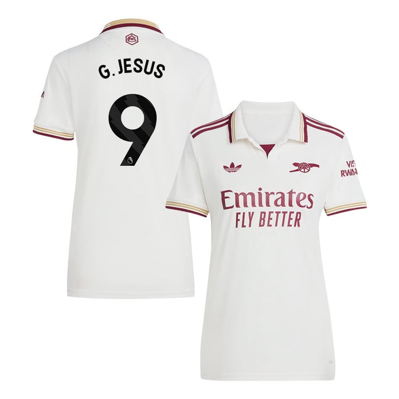 Gabriel Jesus 9 Arsenal 25/26 Third Women Jersey - White