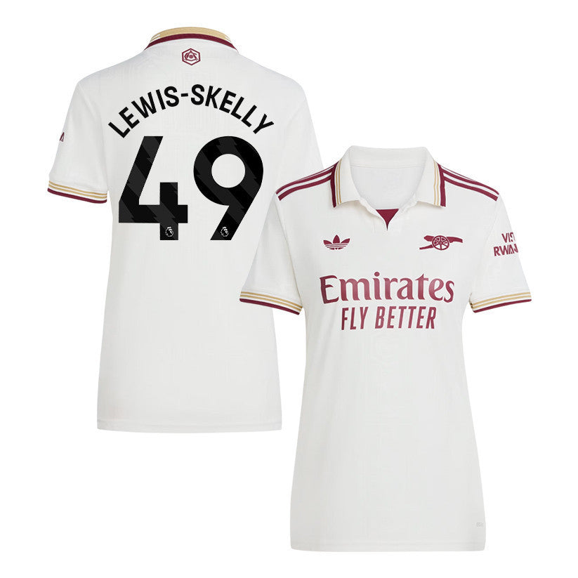 Myles Lewis-Skelly 49 Arsenal 25/26 Third Women Jersey - White