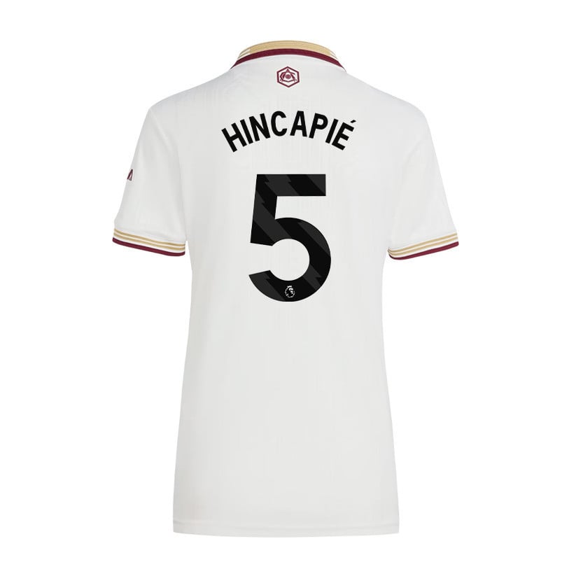 Piero Hincapié 5 Arsenal 25/26 Third Women Jersey - White
