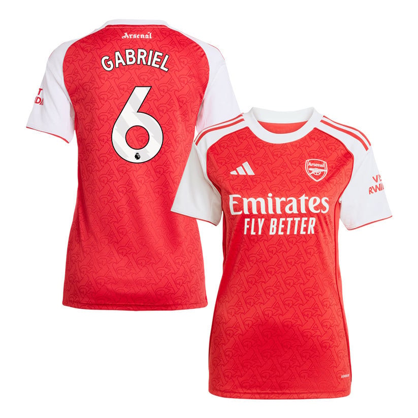 Gabriel 6 Arsenal 25/26 Home Women Jersey - Red/White