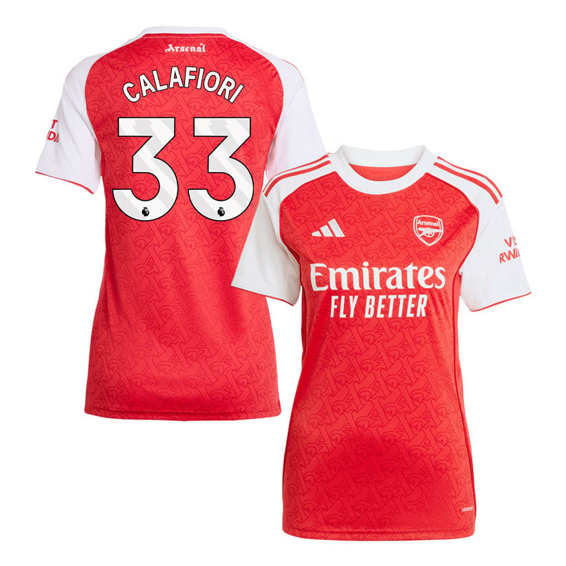 Riccardo Calafiori 33 Arsenal 25/26 Home Women Jersey - Red/White