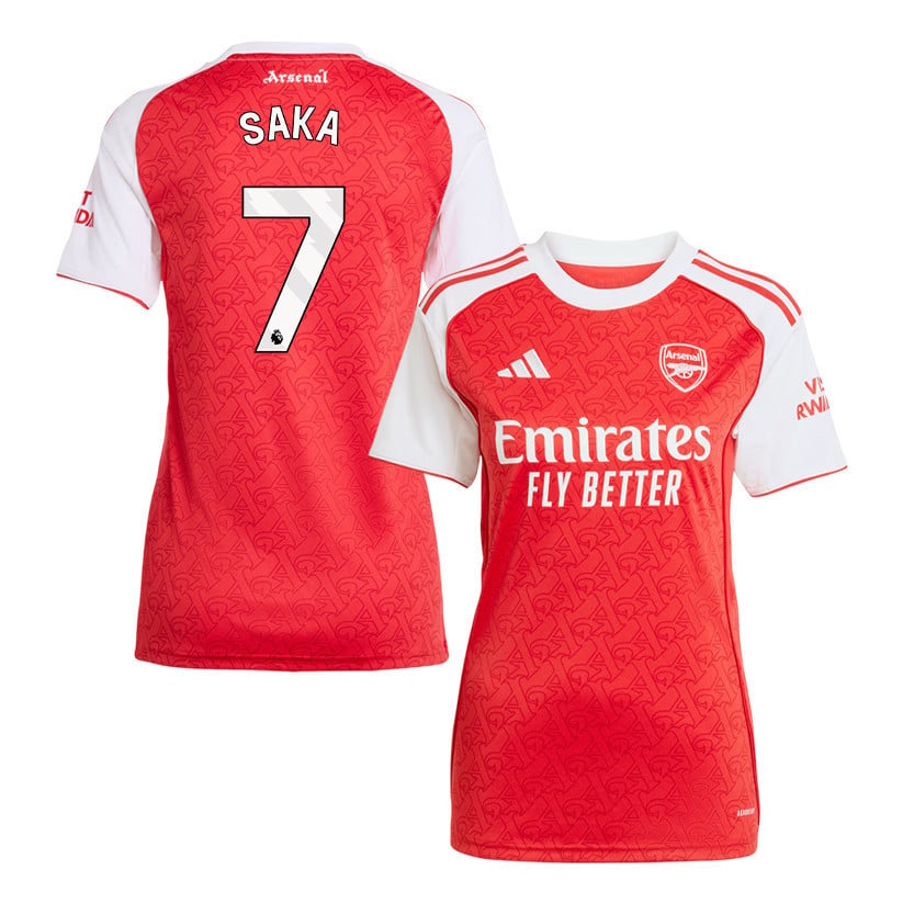 Bukayo Saka 7 Arsenal 25/26 Home Women Jersey - Red/White
