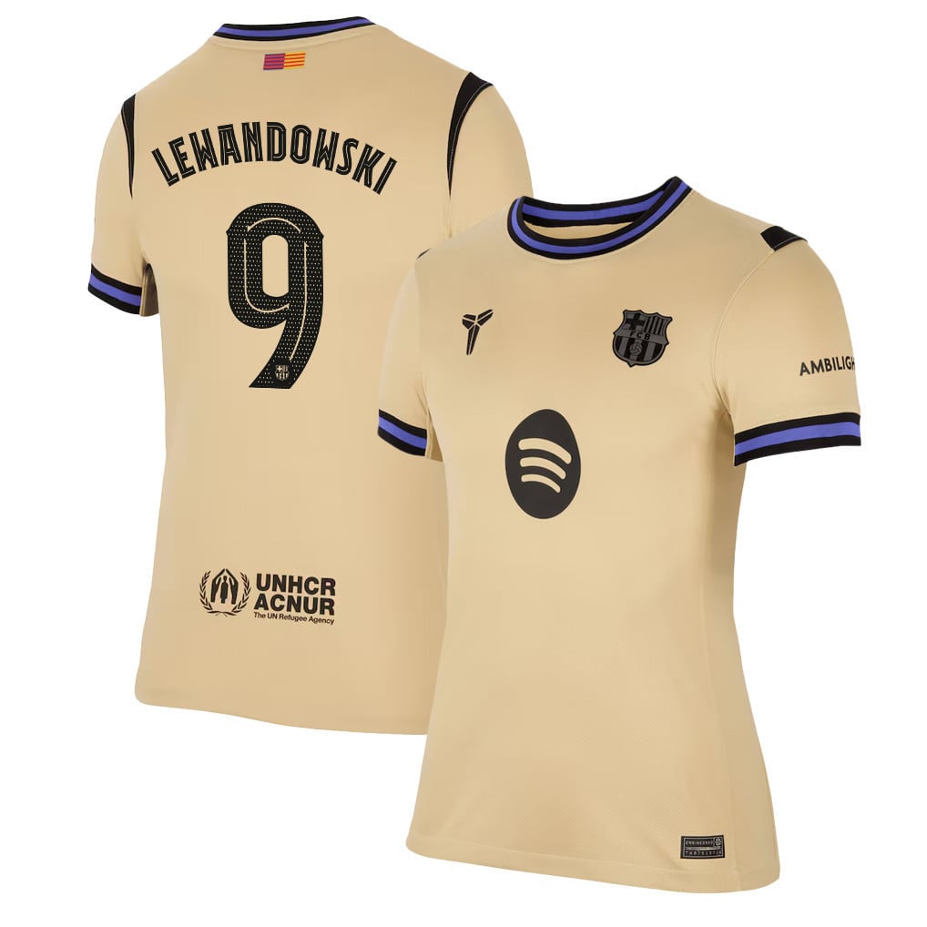 Robert Lewandowski 9 Barcelona 25/26 Away Women Jersey - Yellow