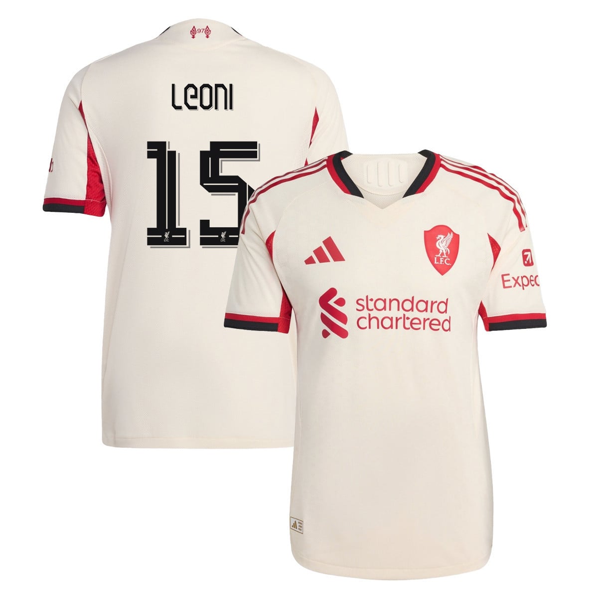 Giovanni Leoni 15 Liverpool 25/26 Away Women Jersey - Off-white