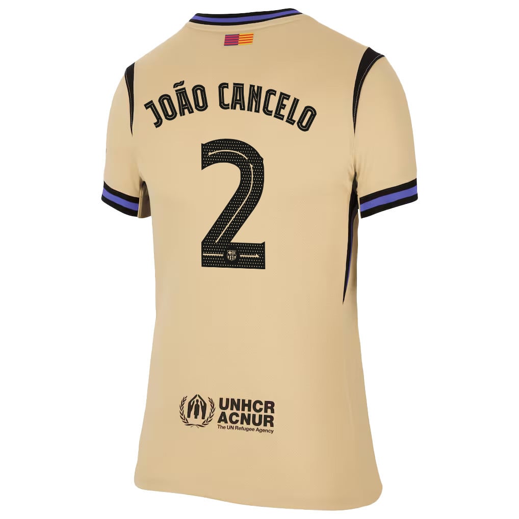 João Cancelo 2 Barcelona 25/26 Away Women Jersey - Yellow